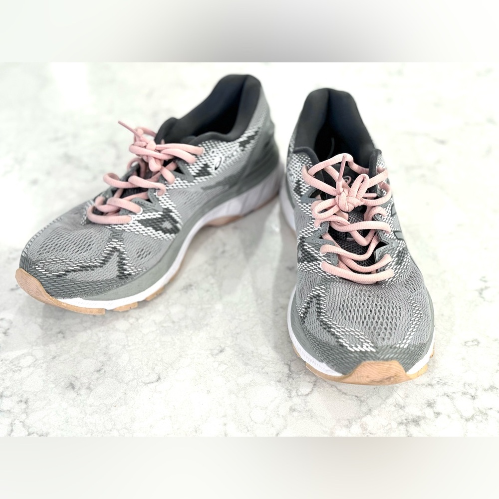 ASICS Gel Nimbus 20 cloud gray shell pink running shoes sneakers 8.5